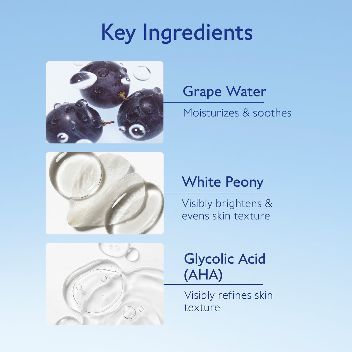 Caudalie Key Ingredients text on blue background 