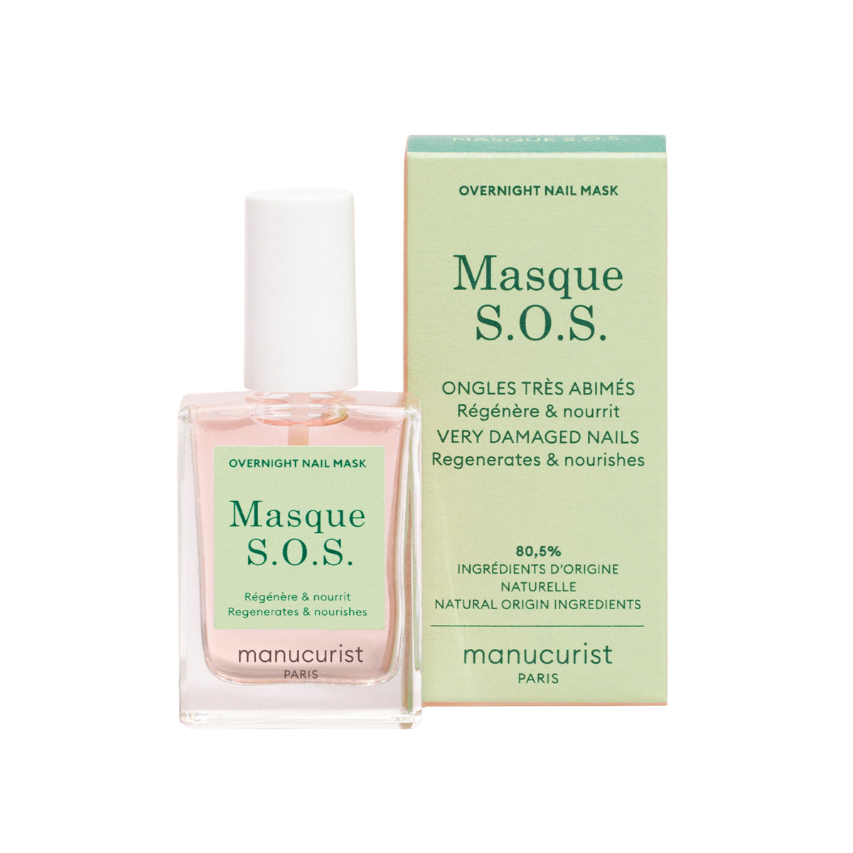 Manucurist SOS Nail Masque with packaging on white backdrop