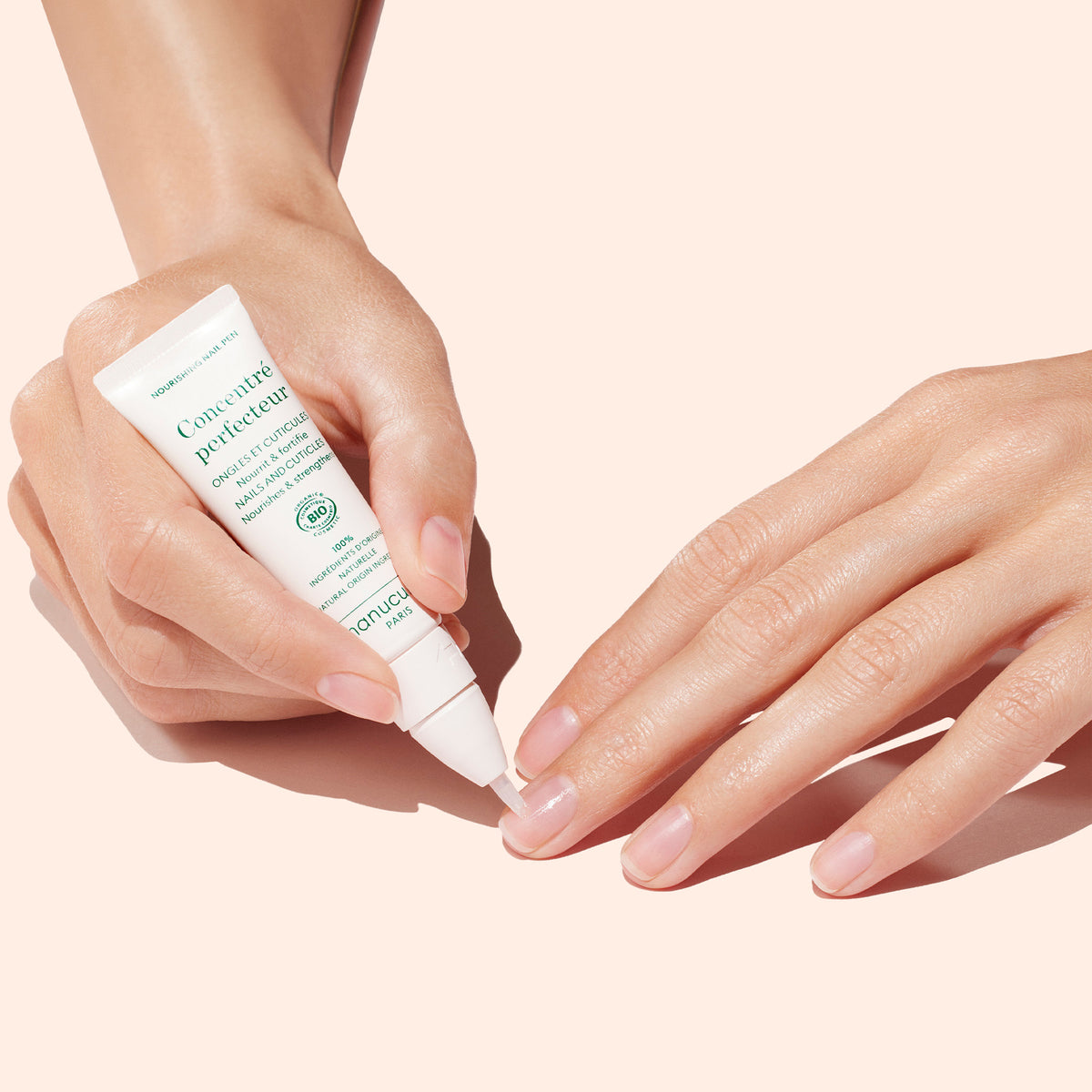 Manucurist Nourishing Nail Pen applied on to nails 