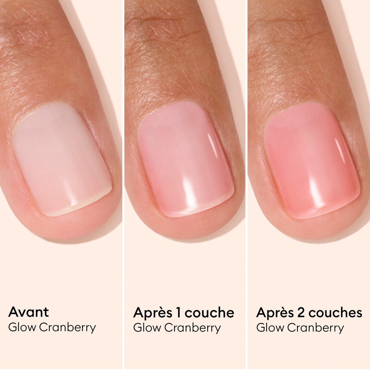 Graph of Manucurist Glow Cranberry application swatches 
