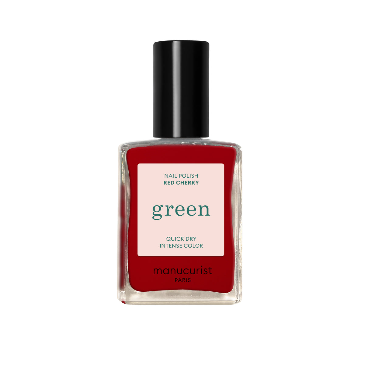 Bottle of The Manucurist Nail Polish in shade Red Cherry.