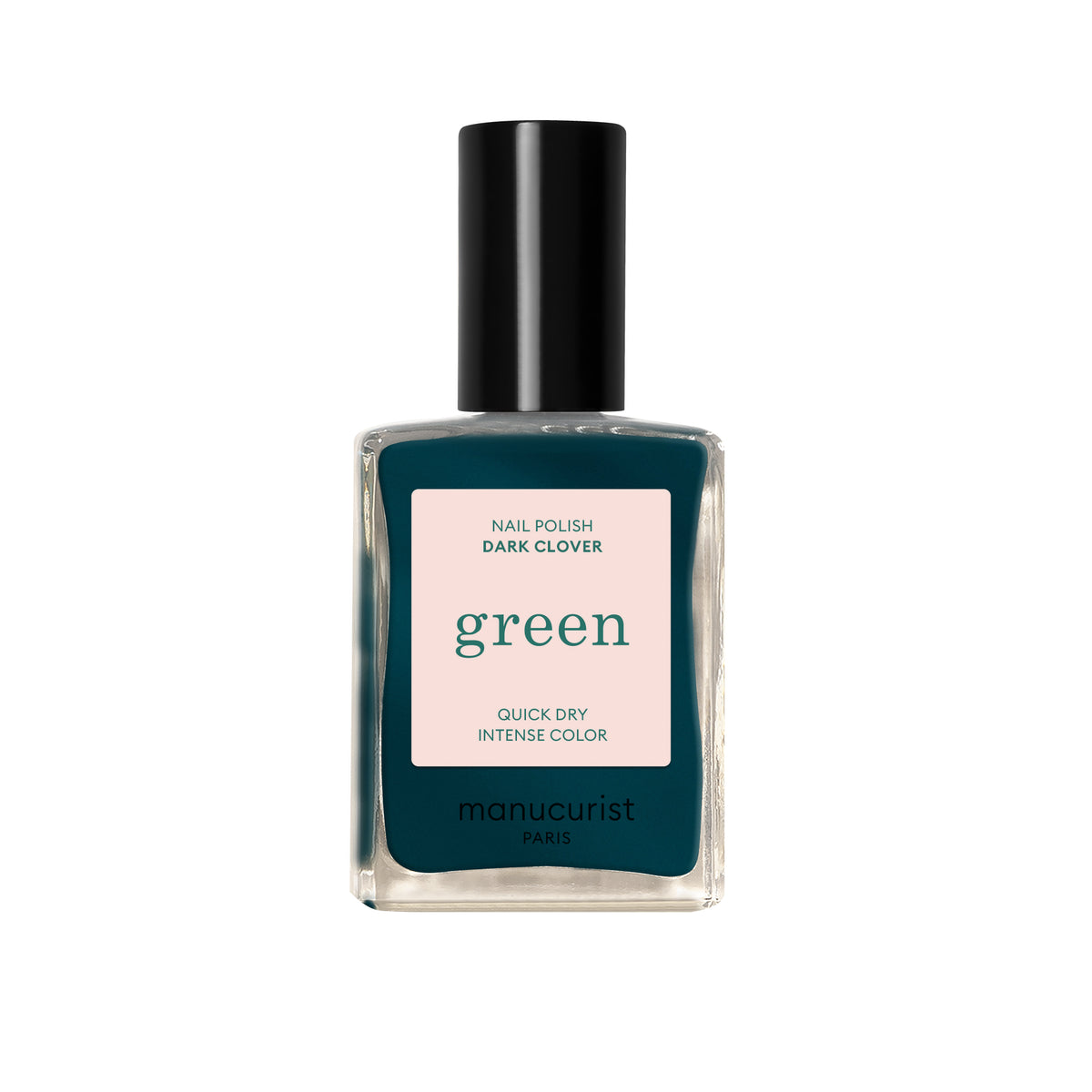 Bottle of The Manucurist Nail Polish in shade Dark Clover.