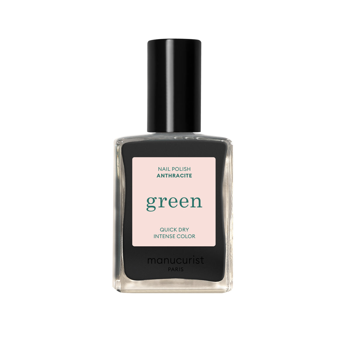 Bottle of The Manucurist Nail Polish in shade Anthracite.