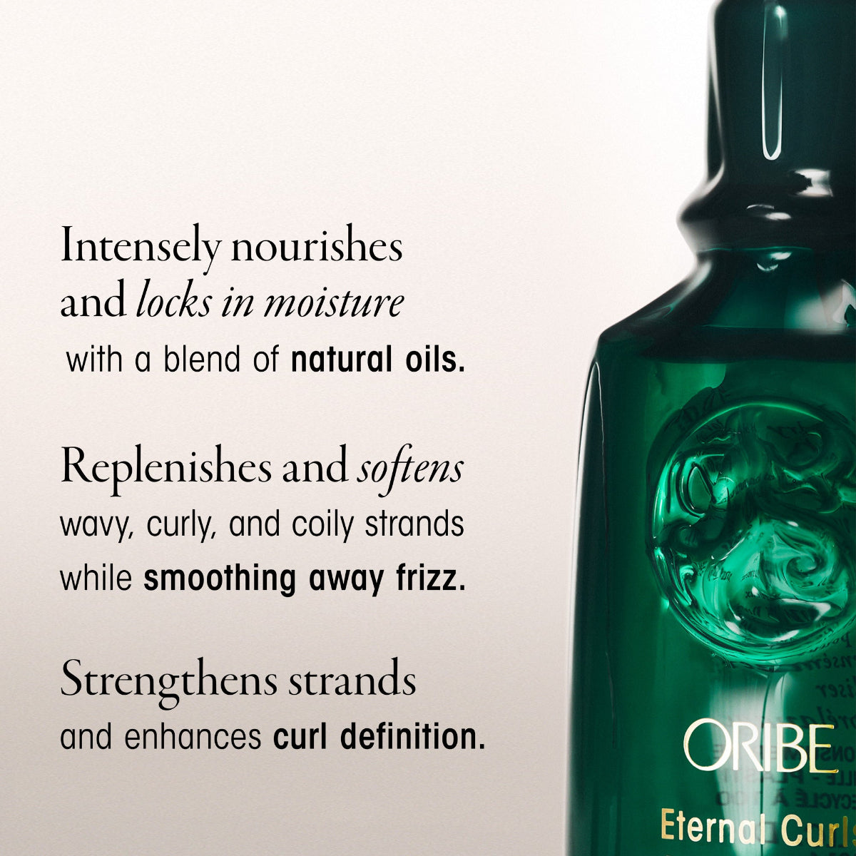 Oribe Eternal Curl product with text about its benefits on a white background