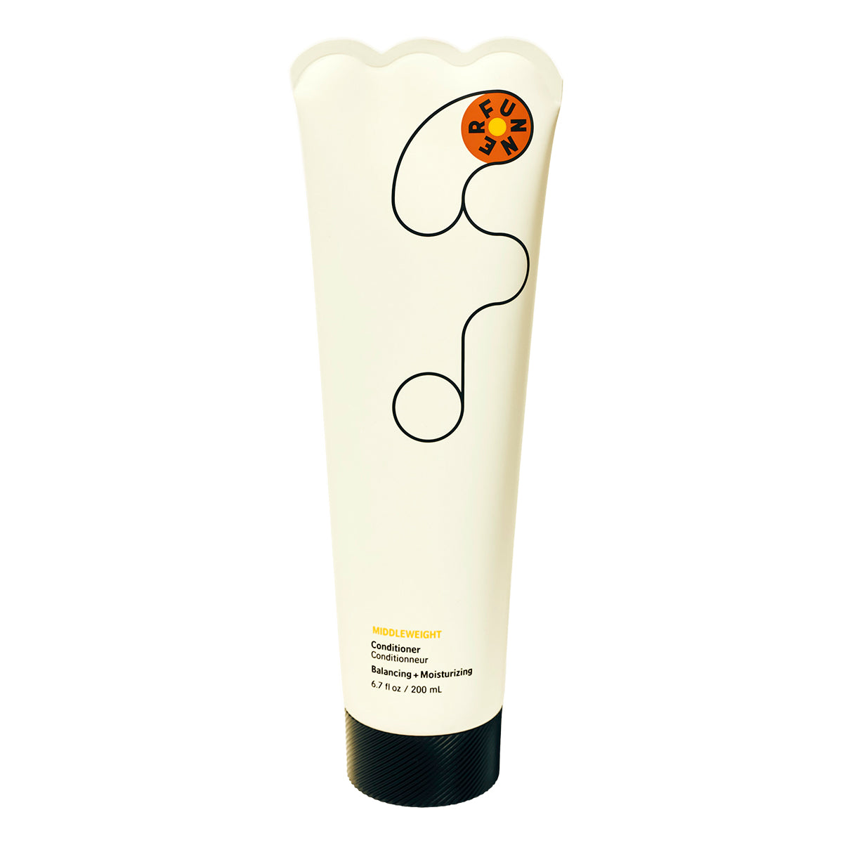 Tube of conditioner with brand logo on a white background