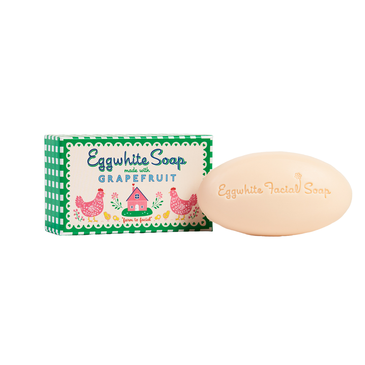 Eggwhite Soap with Grapefruit on a white background