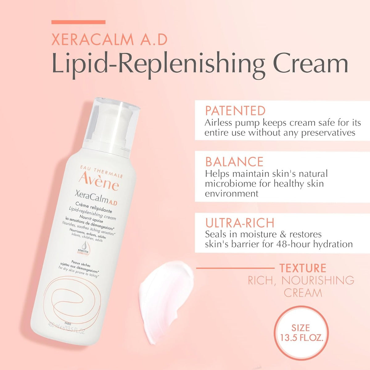 Lipid-Replenishing Cream with product features to the right