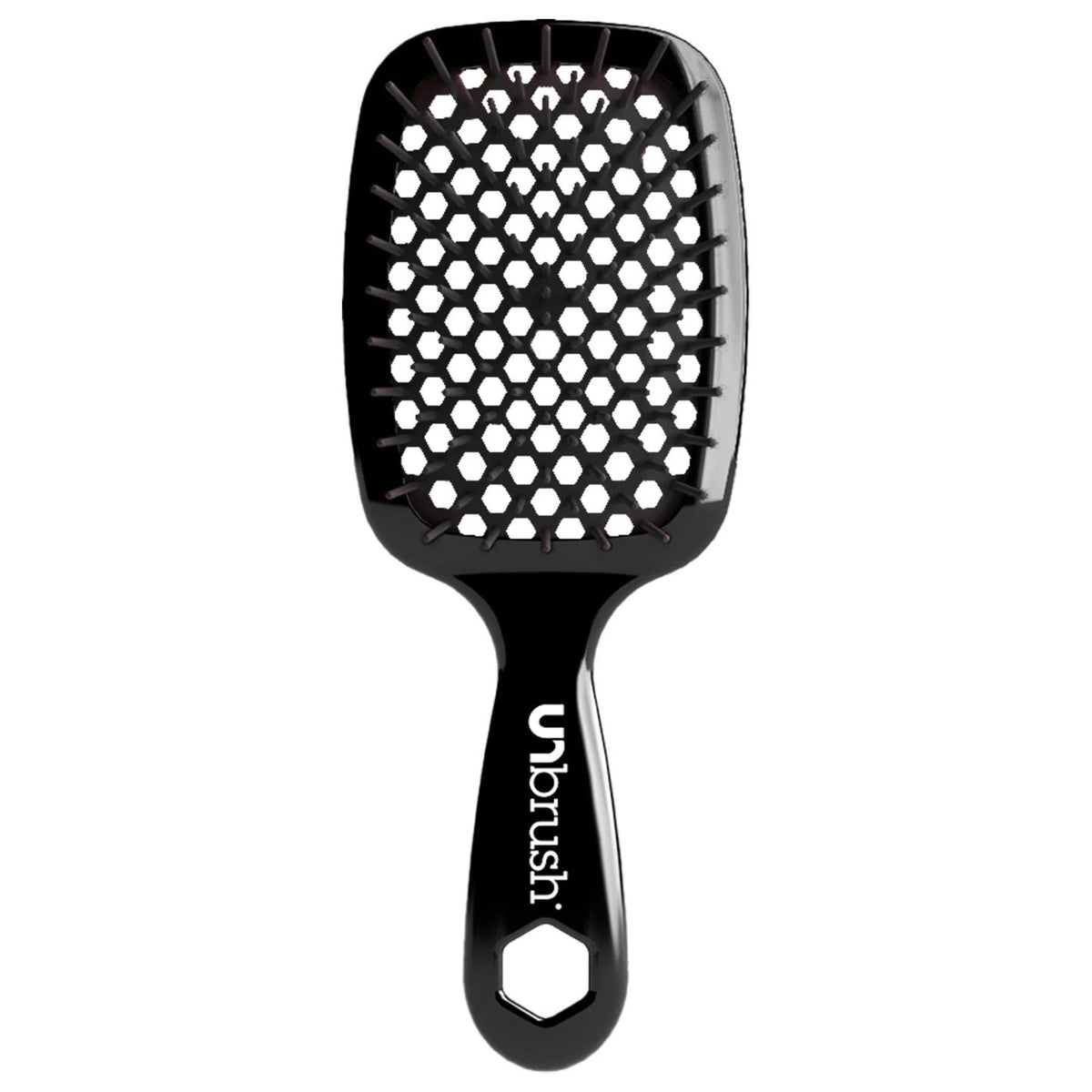 Black brush with 'Unbrush' branding on a white background