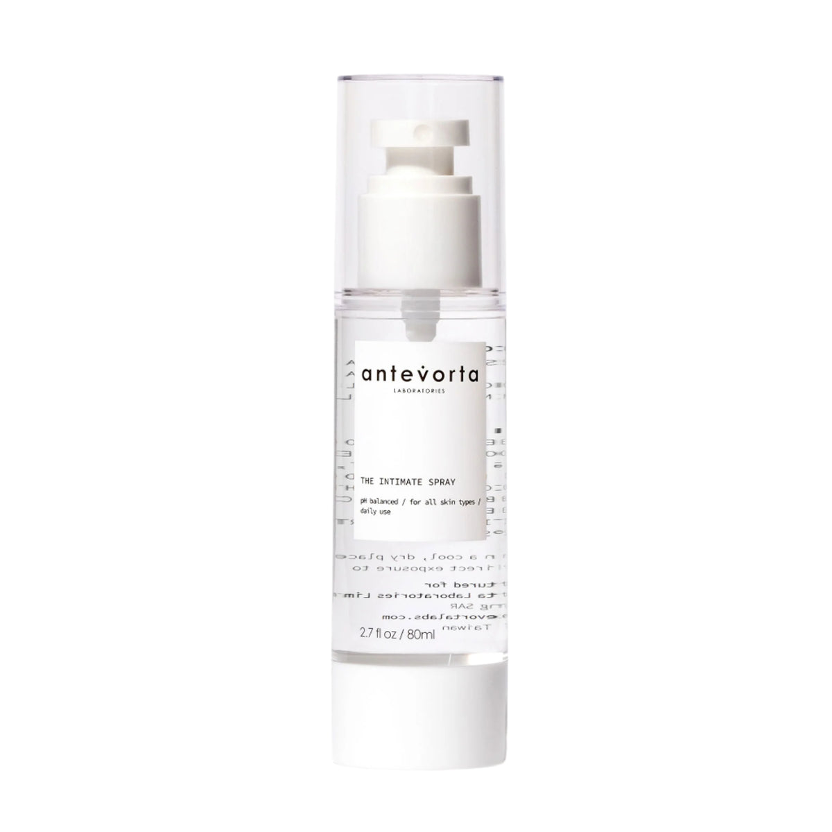 Clear bottle with white pump on a white backgrounf