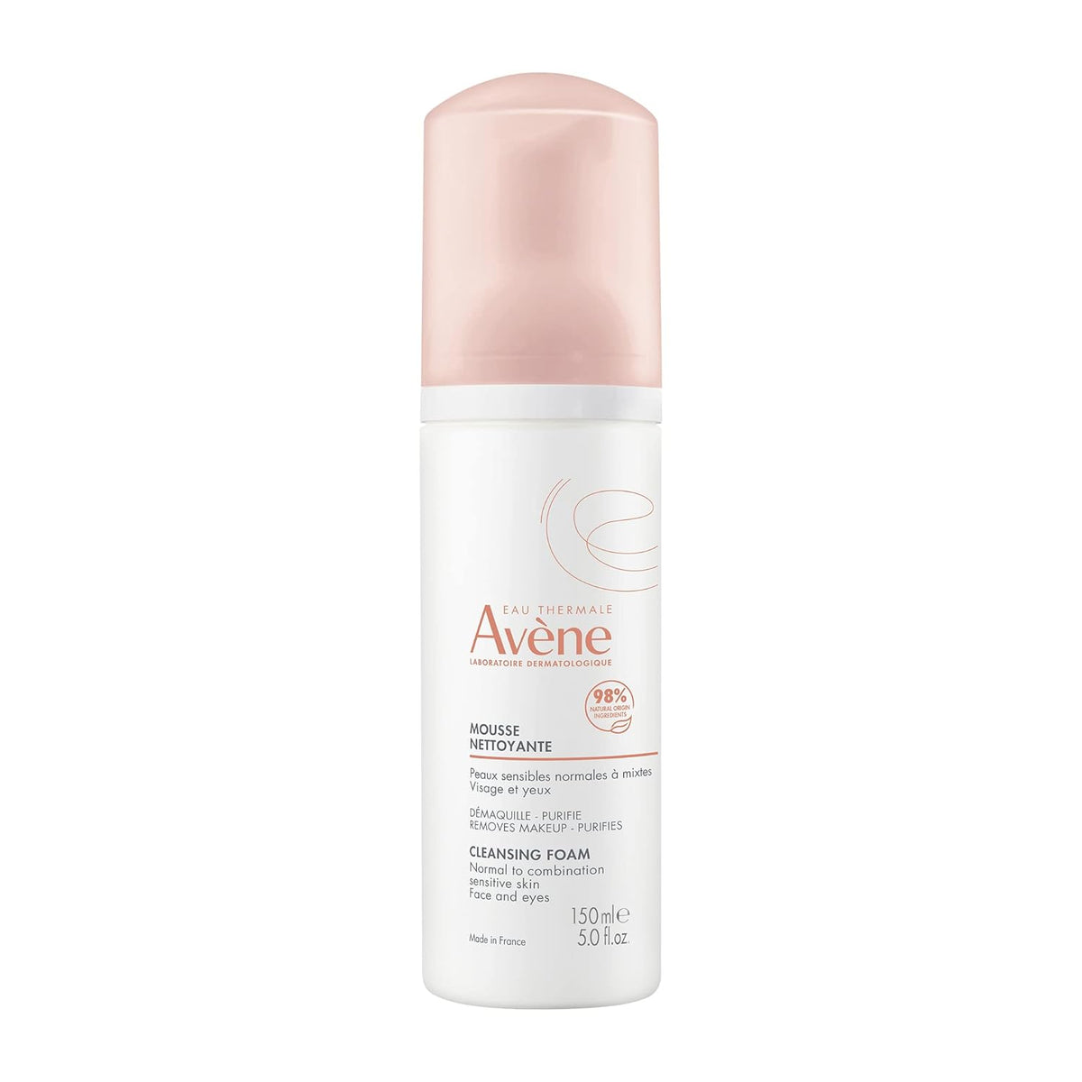A pump bottle of Avene cleansing foam.