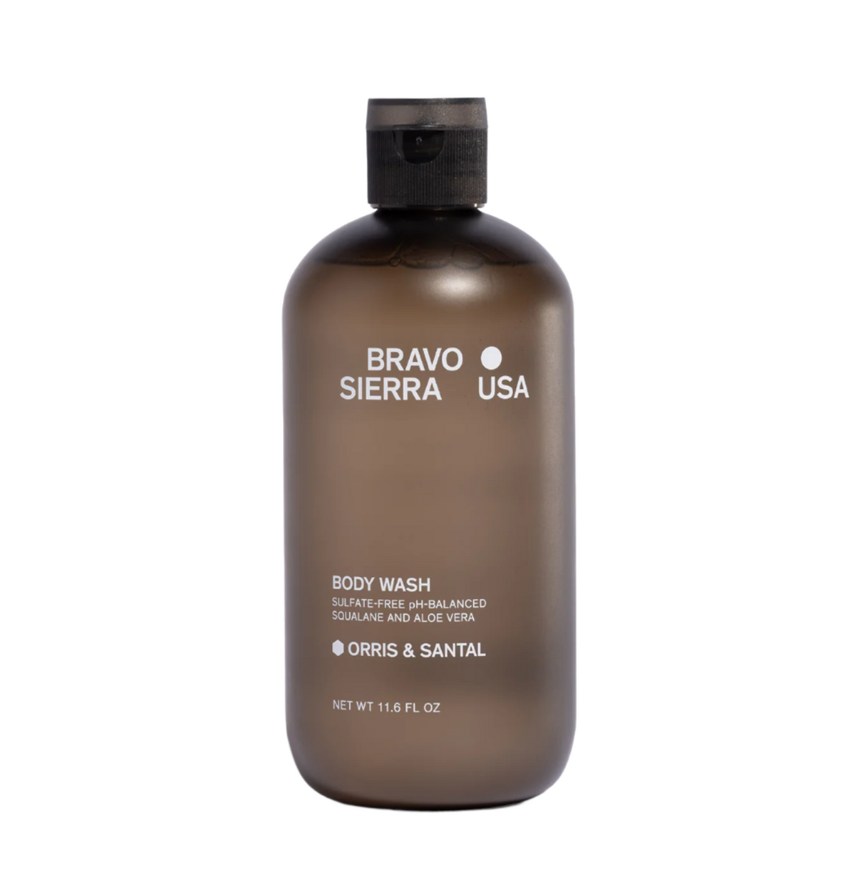 Brava Sierra USA Body Wash bottle (frosted brown bottle) Orris & Santal.