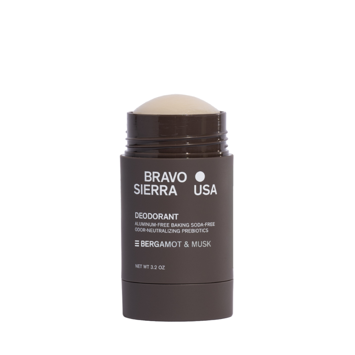 Bravo Sierra Bergamot & Musk Deodorant with no cap.