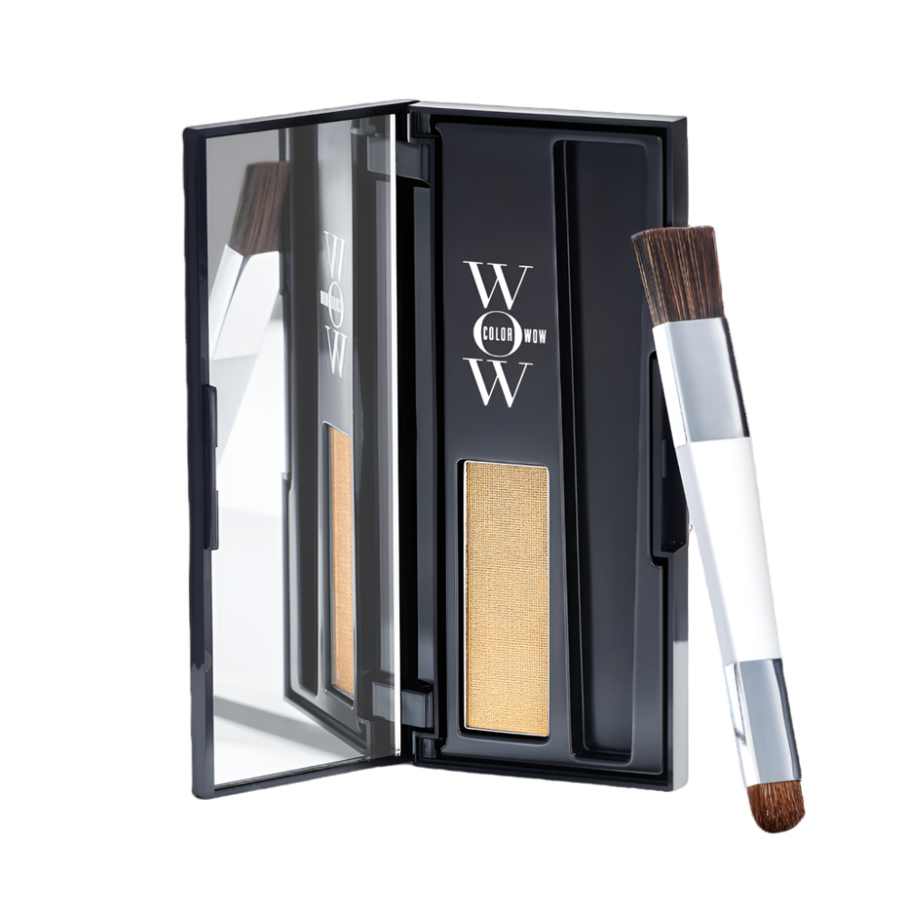 WOW Root Cover compact hair color powder with a brush in blonde 