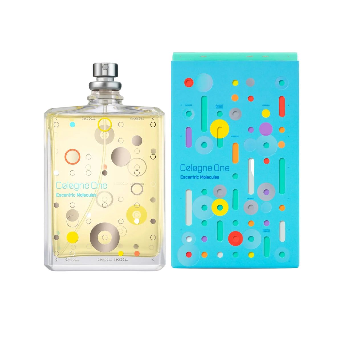 ESC Cologne One Perfume bottle and packaging with colorful design on a white background