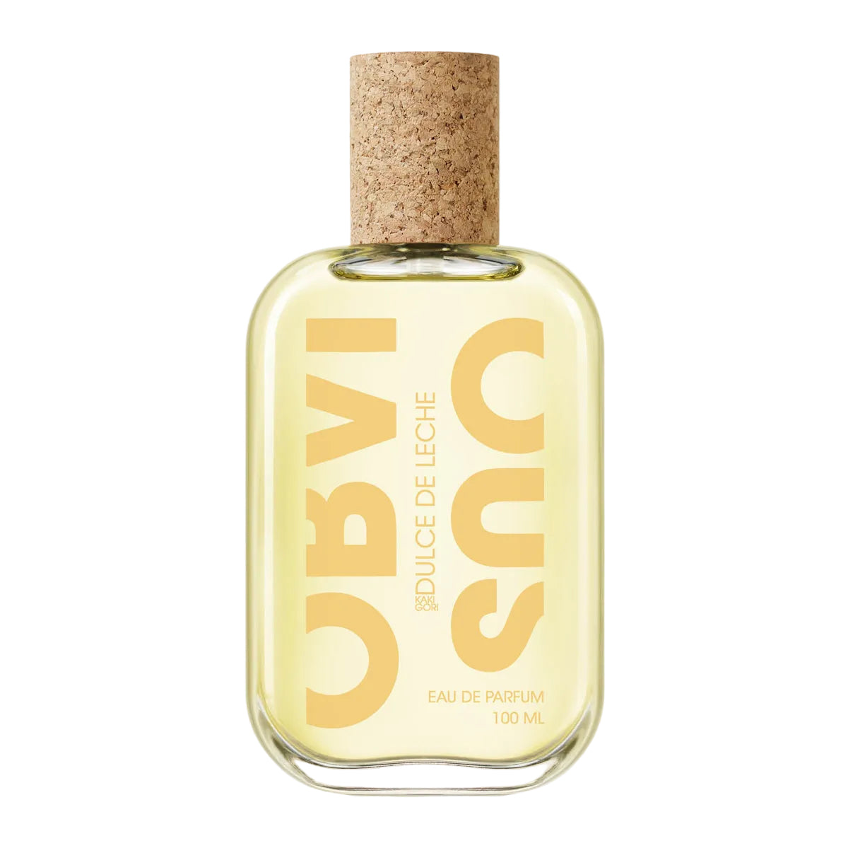 Perfume bottle with cork cap on a white background