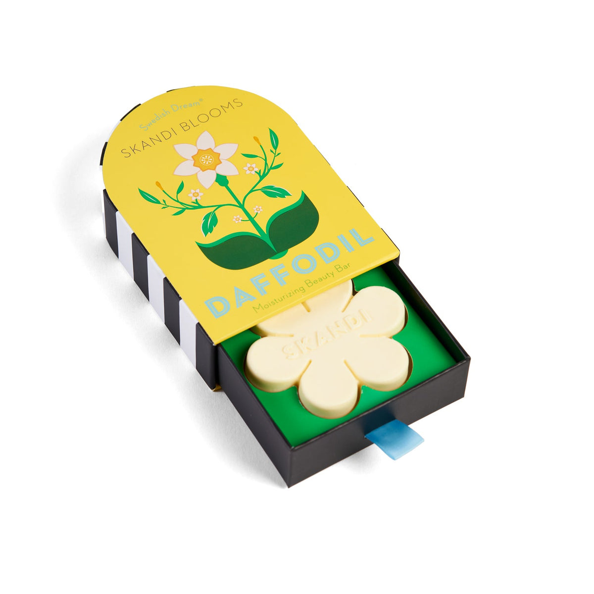 Kala Style Skandi Blooms Daffodil Moisturizing Beauty Bar in open box.