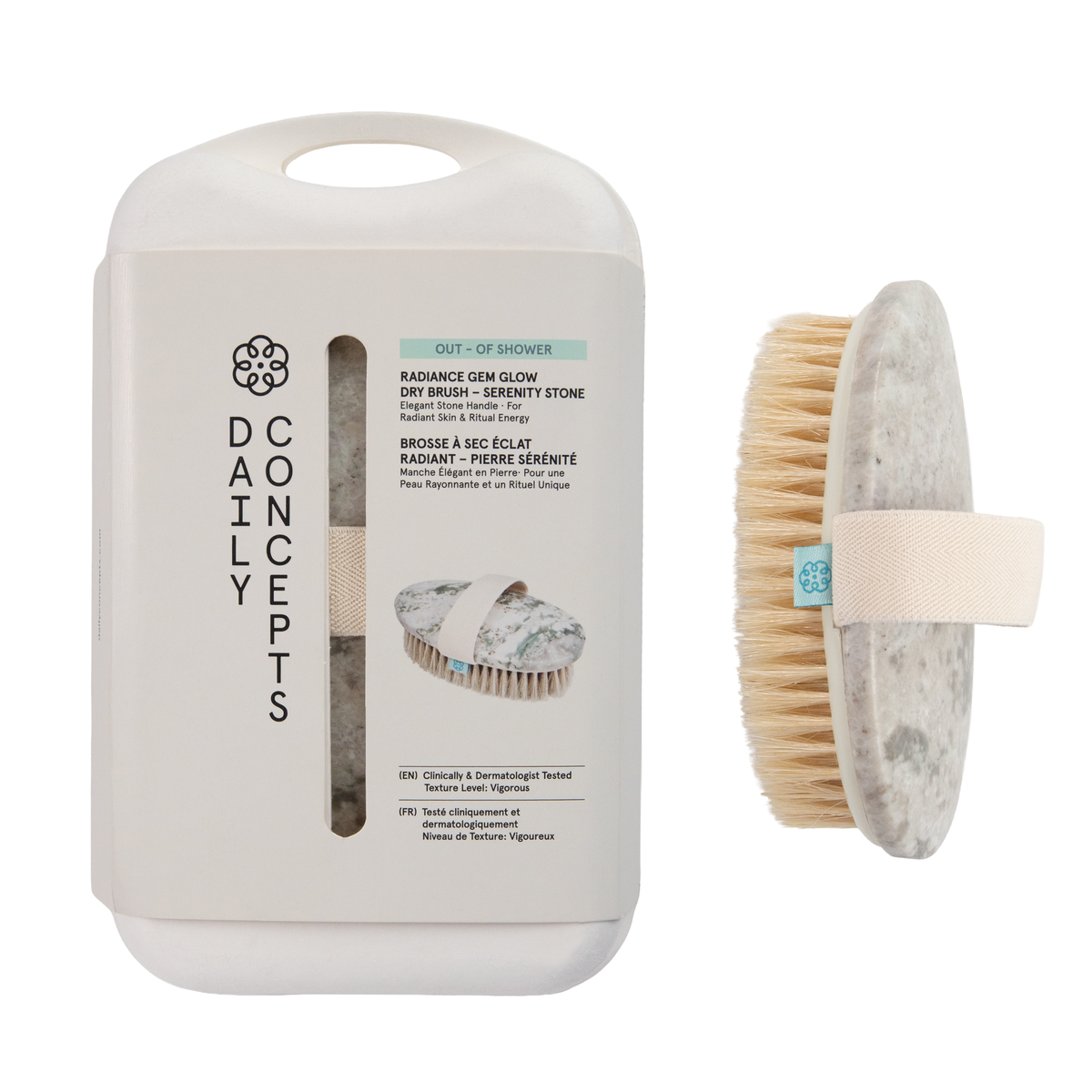 Daily Concepts dry brush with packaging on a white background