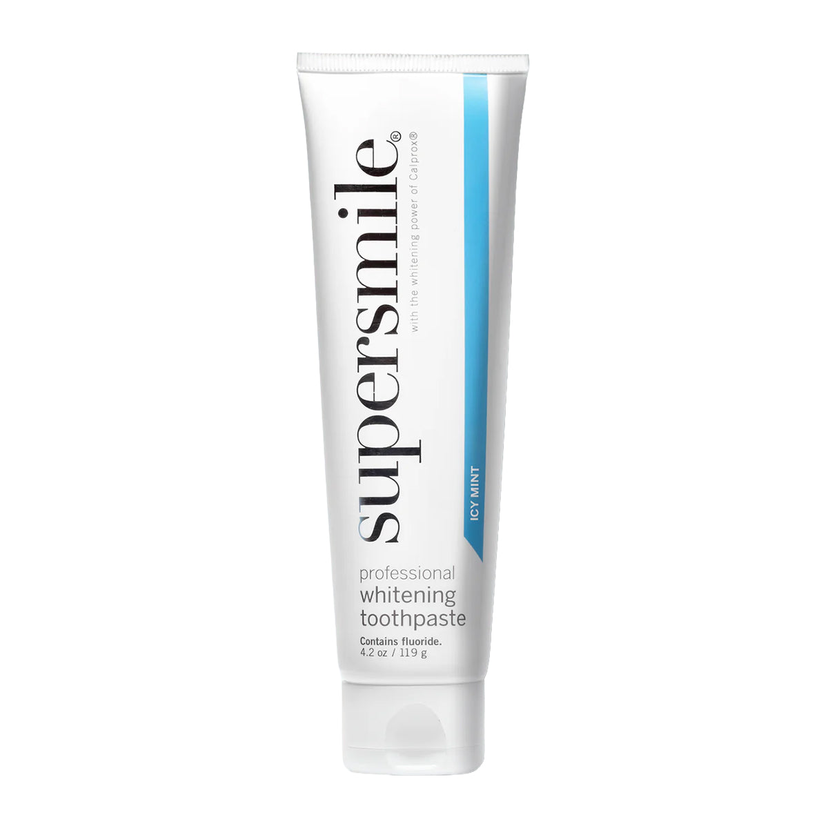 Supersmile professional whitening toothpaste tube on a white background