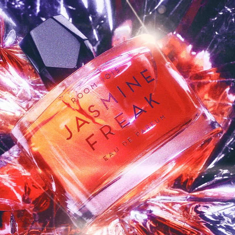 Room 1015 Jasmine Freak - Eau de Parfum with shimmery background