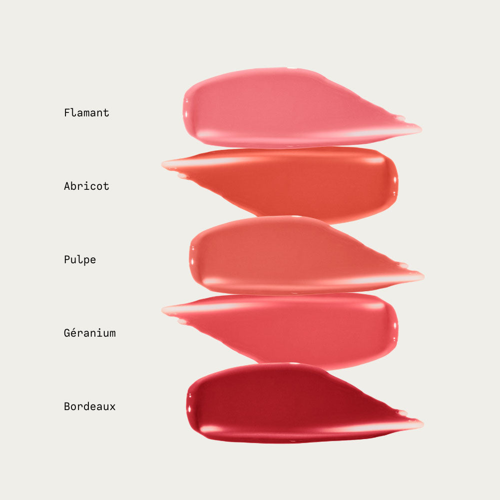 Wonderblush Le Laque Lip Oil swatches on a white background.