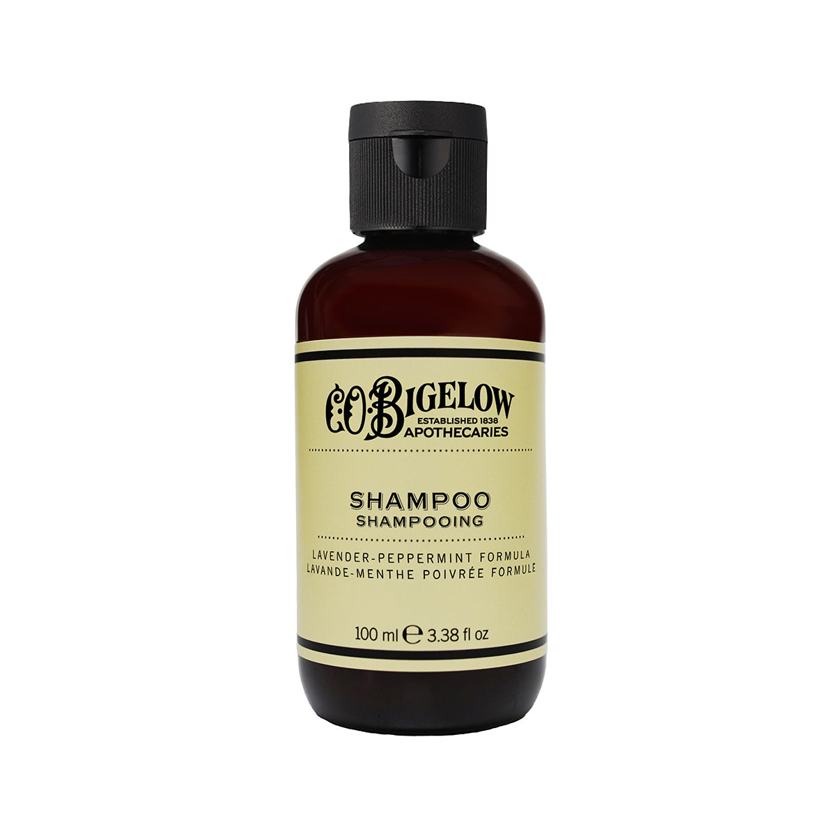 C.O. Bigelow Lavender Peppermint Shampoo bottle on a white background