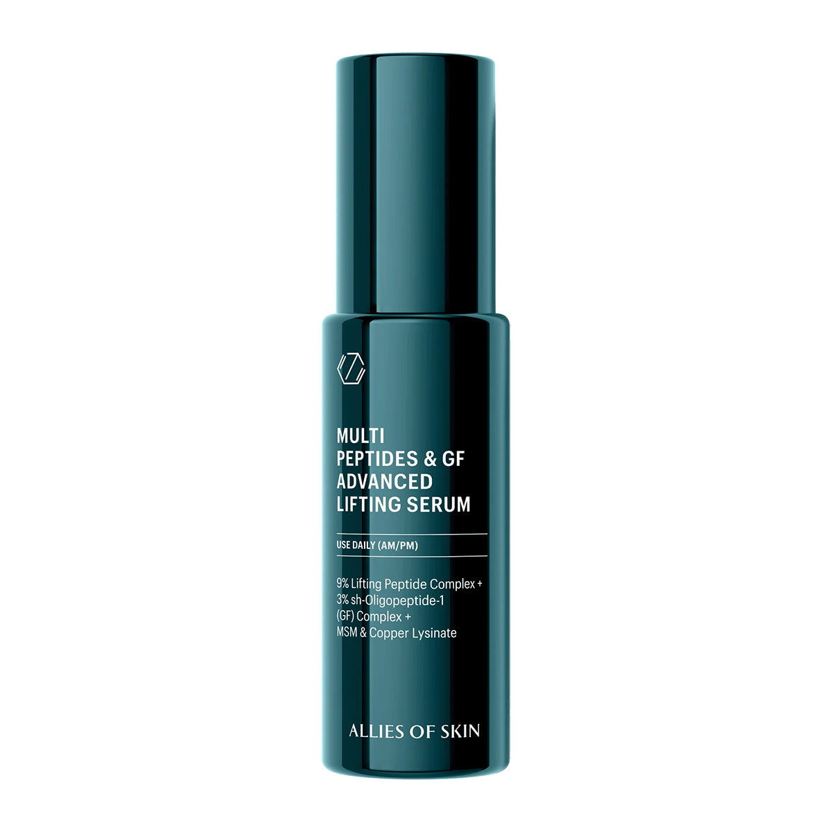 Allies of Skin's Multi Peptides & GF Advanced Lifting Serum on a white background.