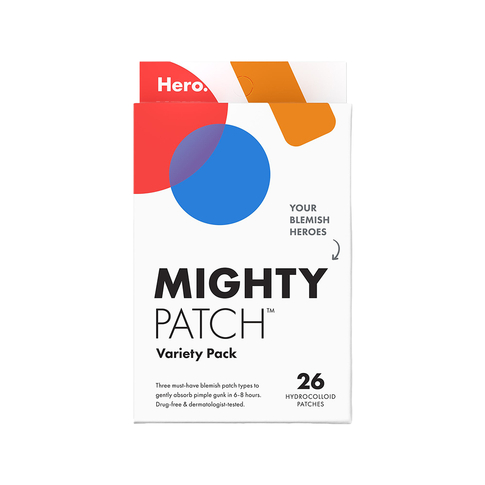 Mighty Patch variety pack box with colorful design on a white background