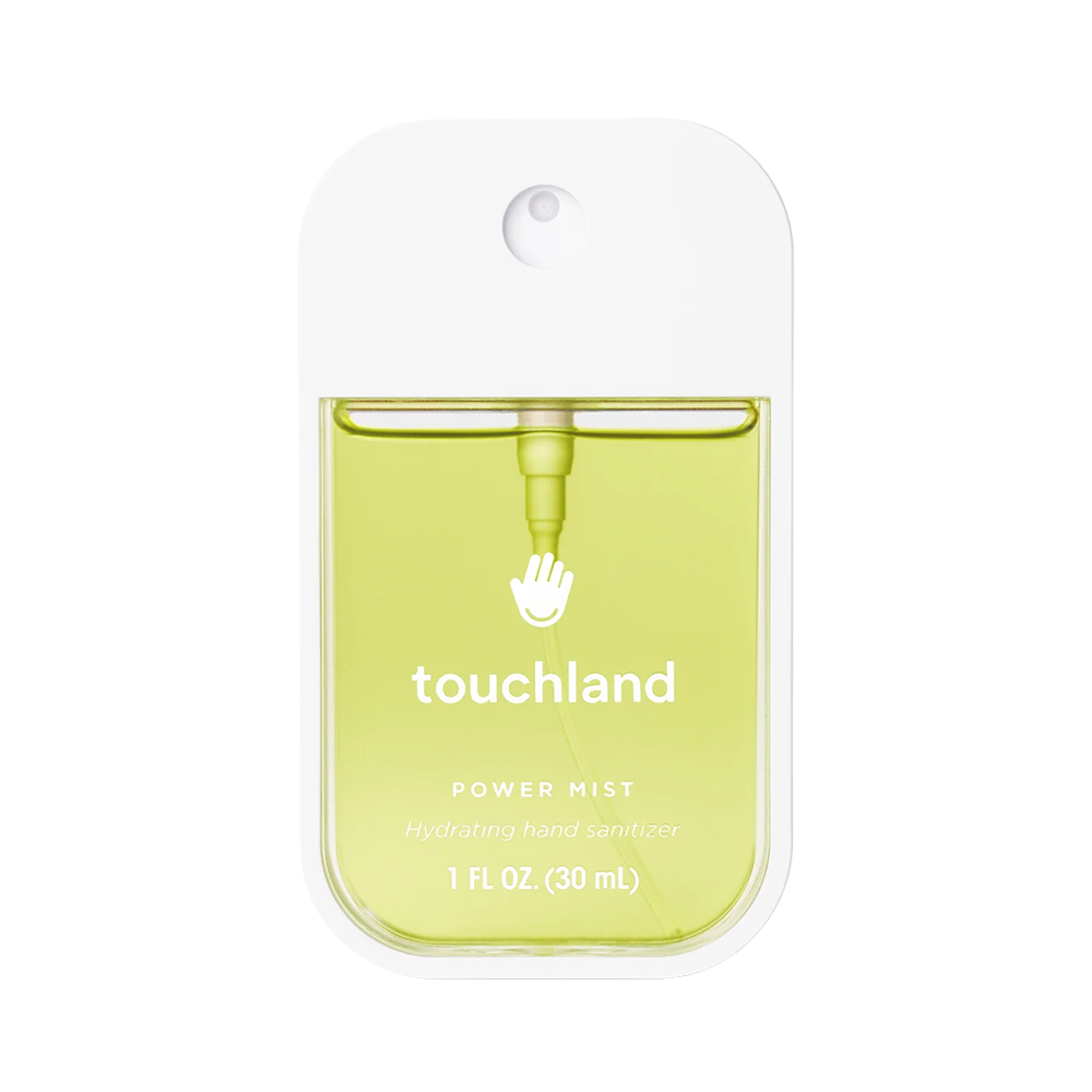 Touchland power mist packaging with a white background