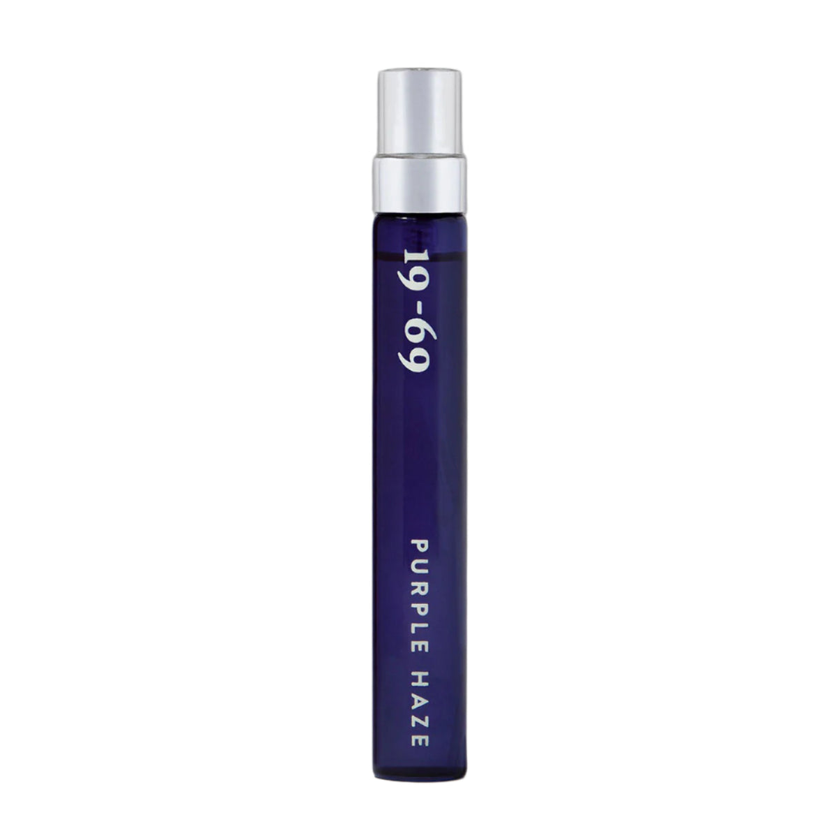 16-69 Purple Haze Eau de Parfum Travel size.  Slender purple tinted glass vial with a spray cap.