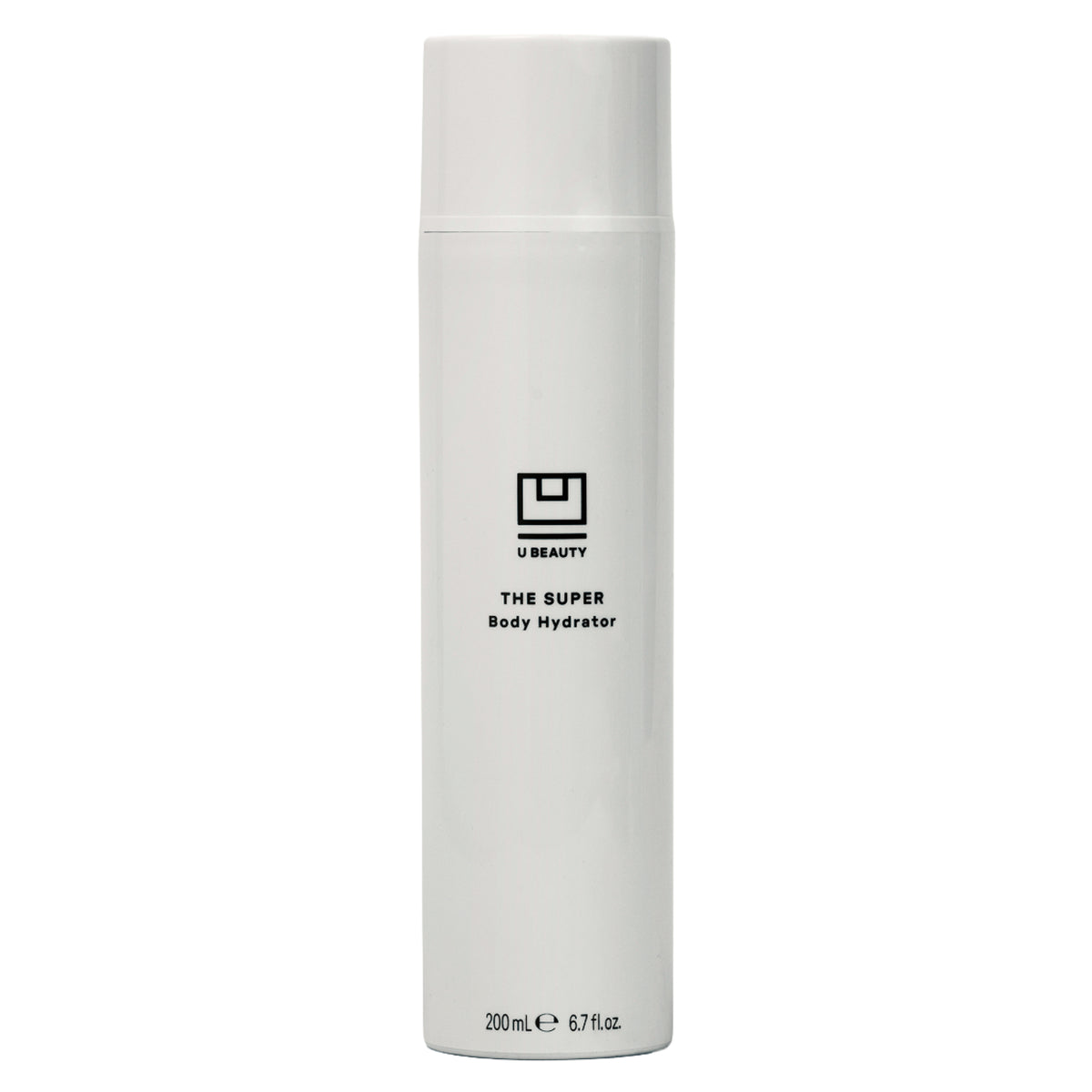 White body hydrator bottle with black text on a white background