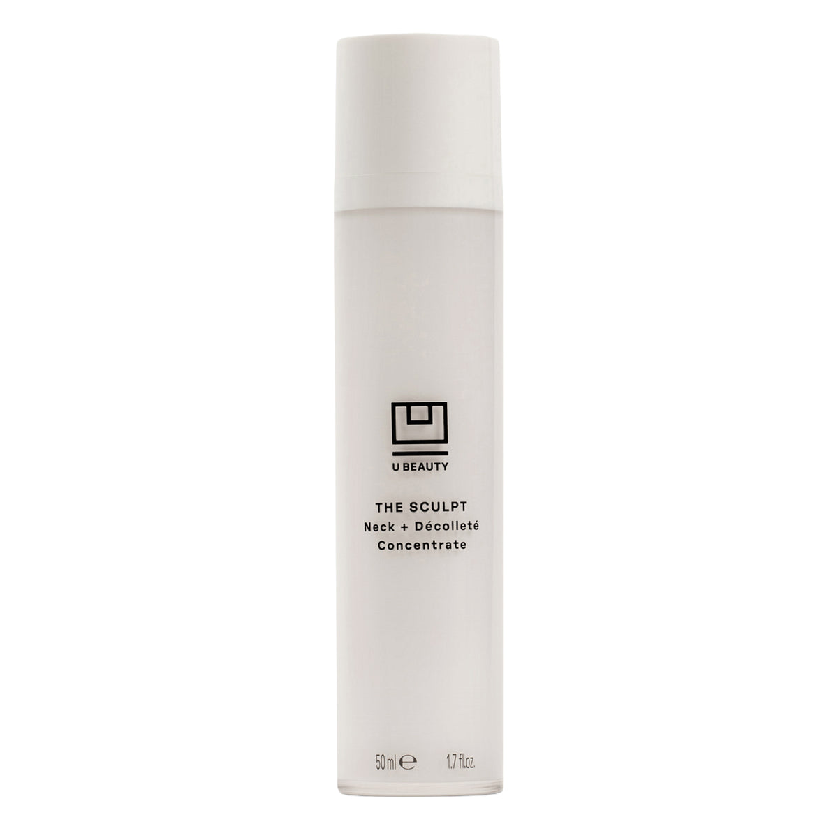 White skincare bottle labeled 'U Beauty' on a white background