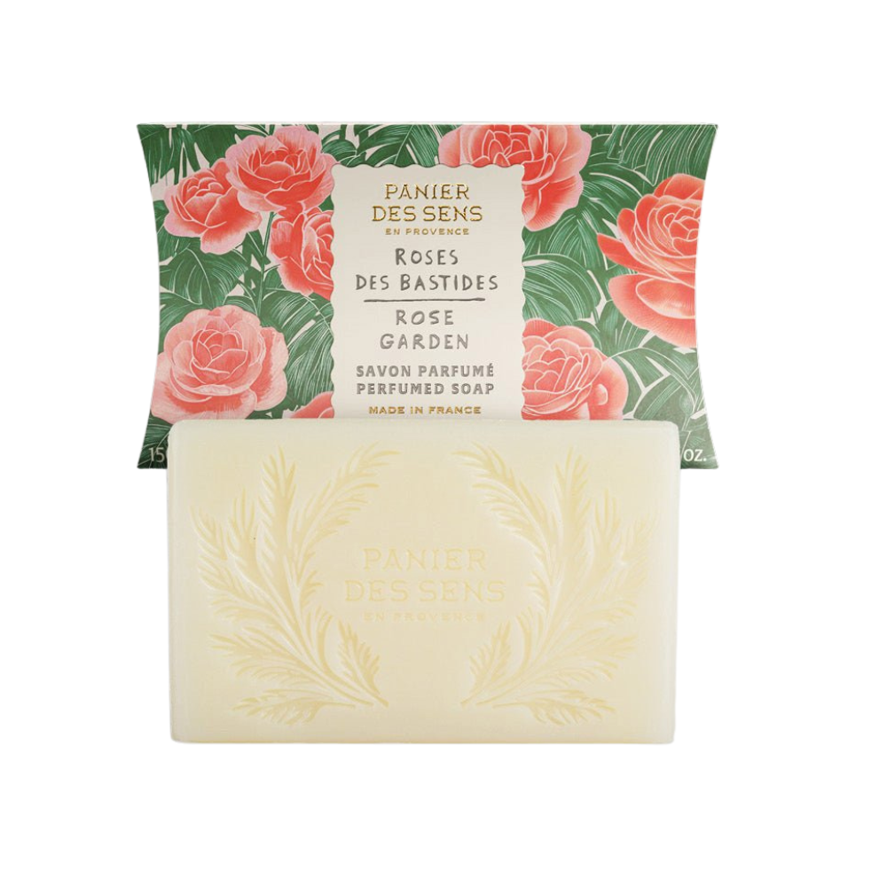 Panier Des Sens Bar of soap with floral packaging on a white background