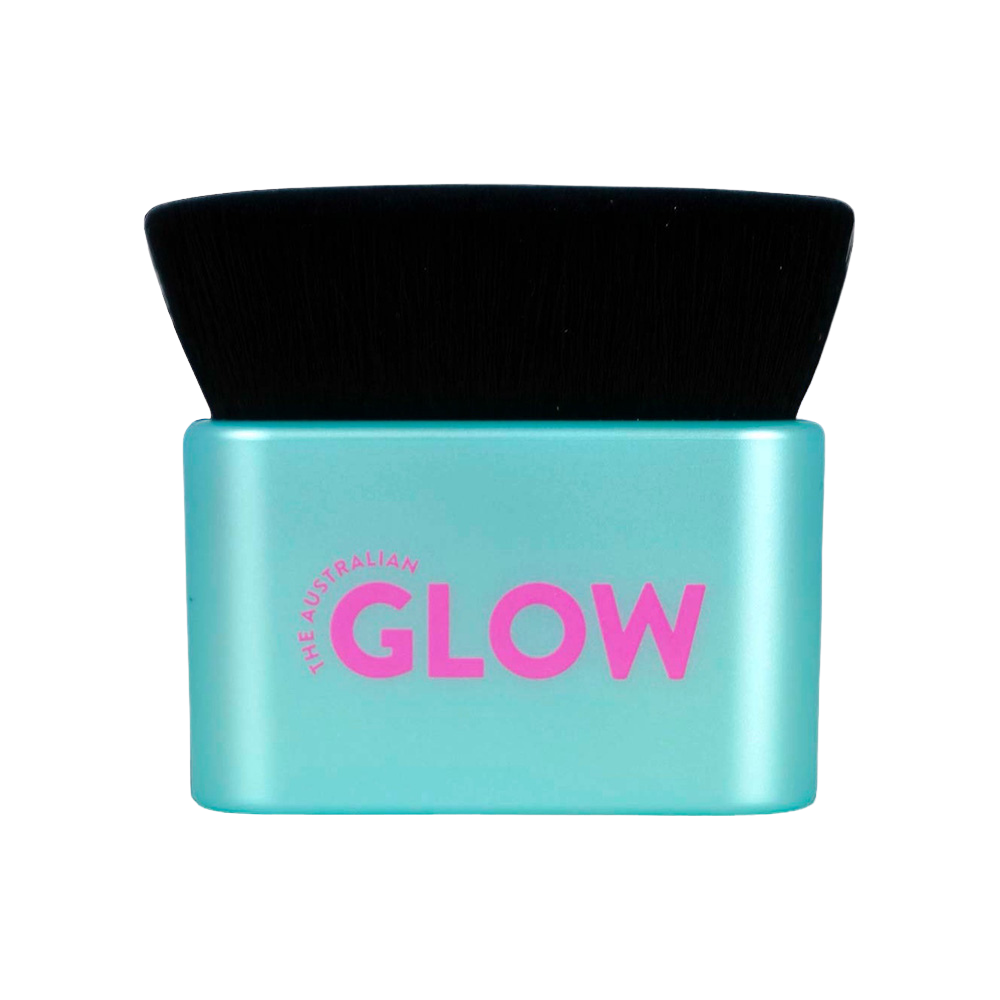 Turquoise beauty blender with black surface on a white background