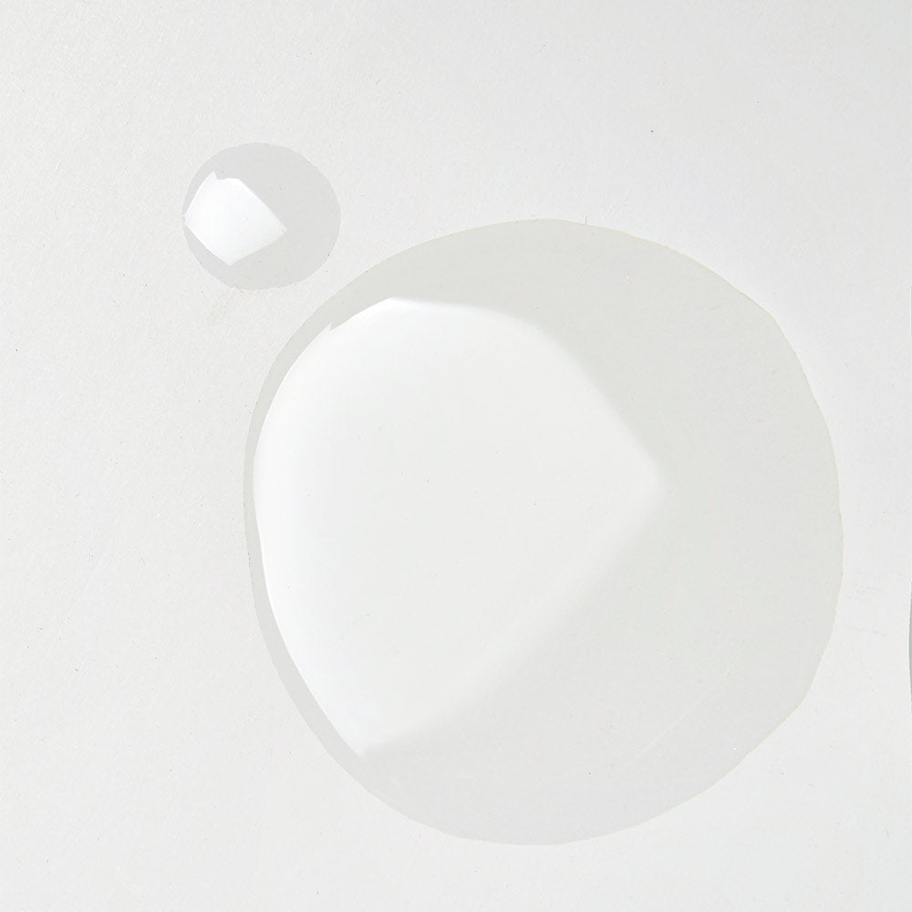 Two clear product swatches on a white background