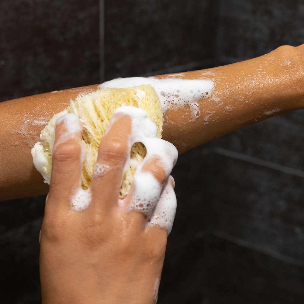 Body wash applied on arm 