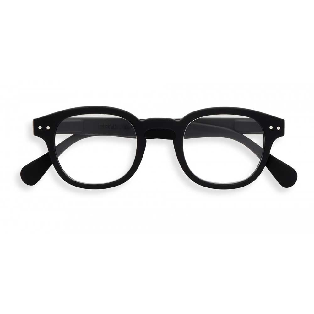 Izipizi Paris Reading Glasses # C - The Retro - Black (folded view)