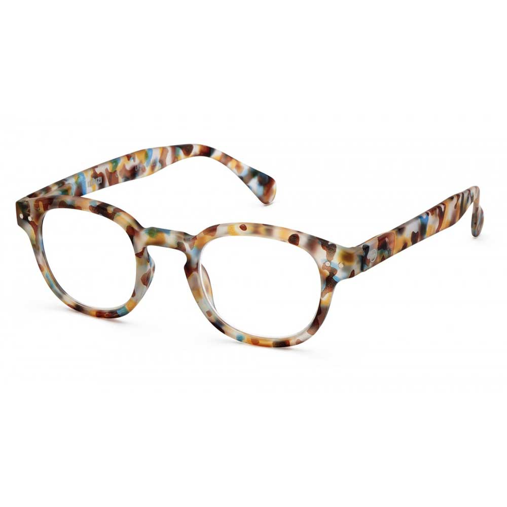 Izipizi Reading Glasses # C - The Retro - Blue Tortoise  (fully open view)