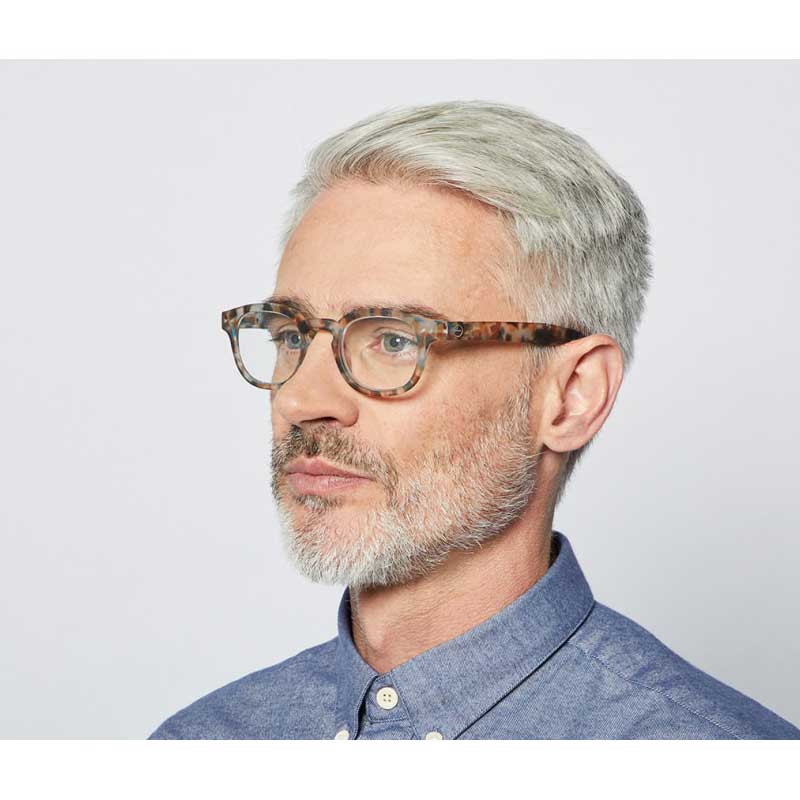 Man Izipizi Reading Glasses # C - The Retro - Blue Tortoise
