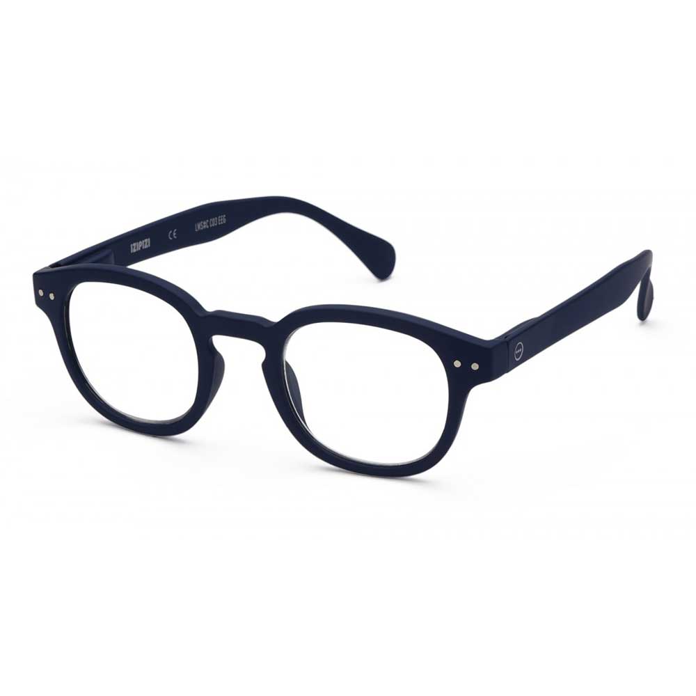Izipizi Paris Reading Glasses # C - The Retro - Navy Blue (open view)
