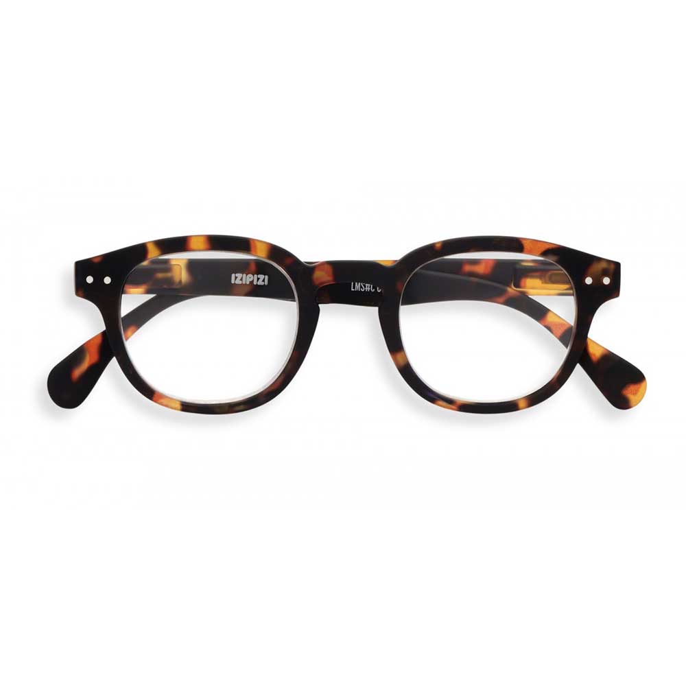 Izipizi Paris Reading Glasses # C - The Retro - Tortoise (folded view)