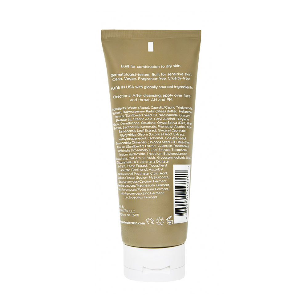 The back of a tube of ATWATER Heavy Armor Facial Moisturizer.
