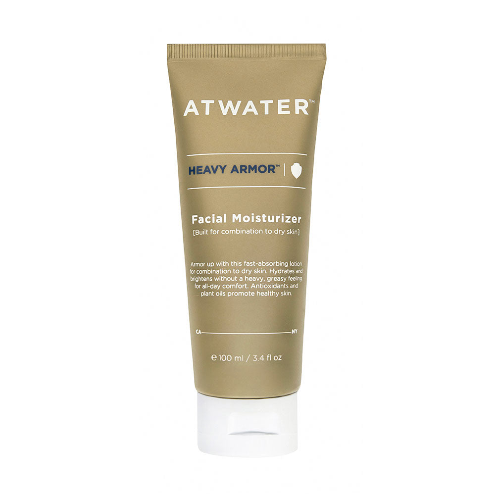 A tube of ATWATER Heavy Armor Facial Moisturizer.