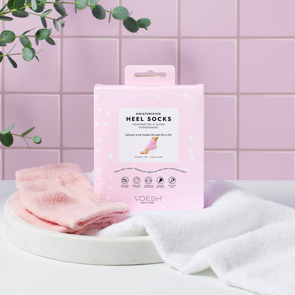 Moisturizing Heel Socks - Pink