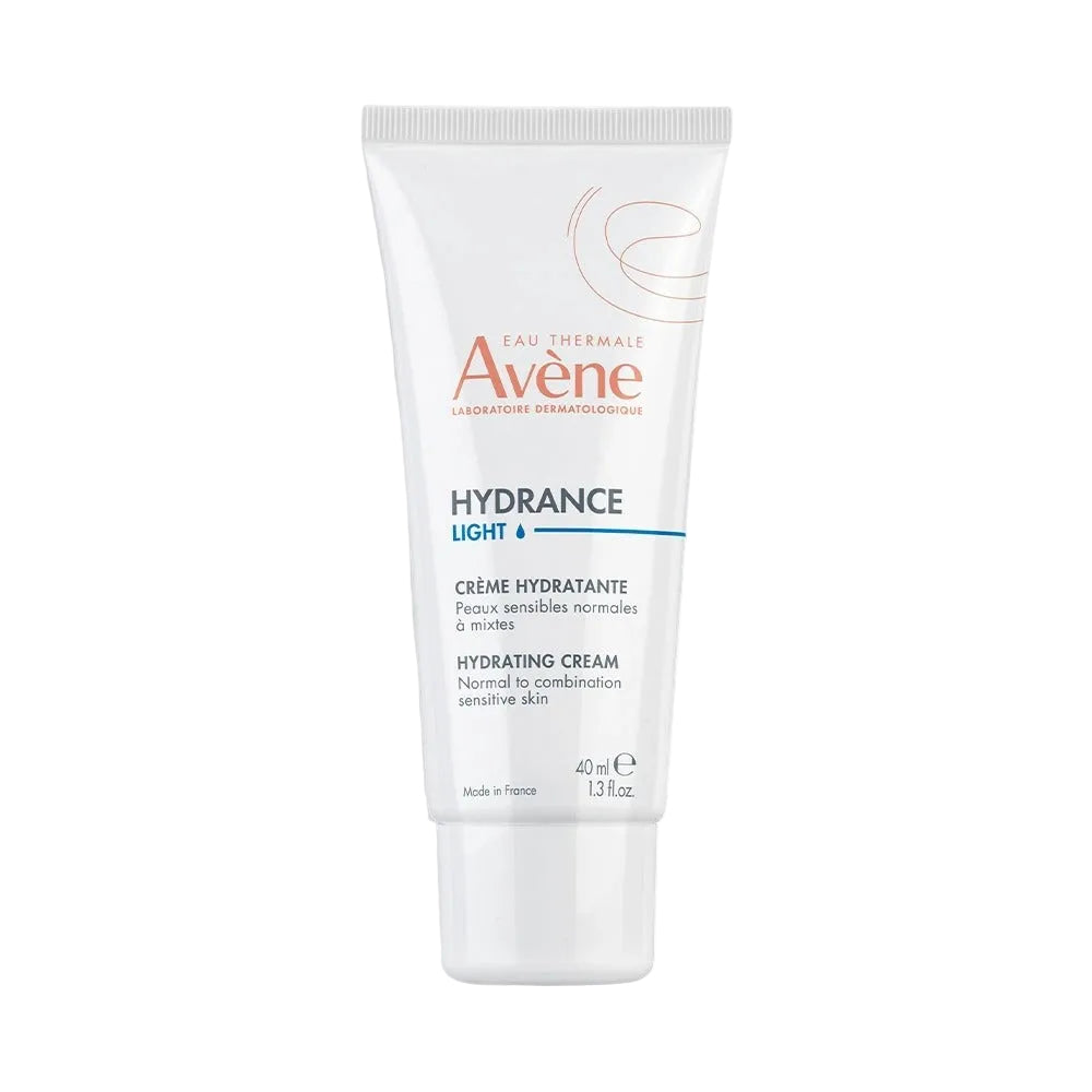 Avene Hydrance Light hydrating cream tube on a white background