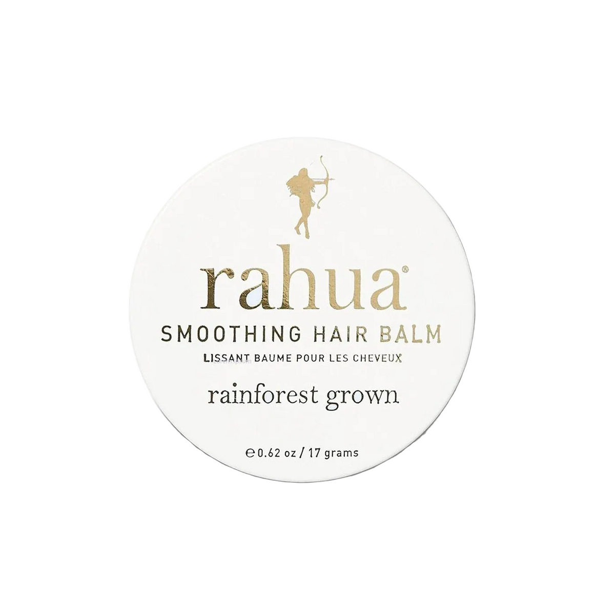 Rahua smoothing hair balm container on a white background