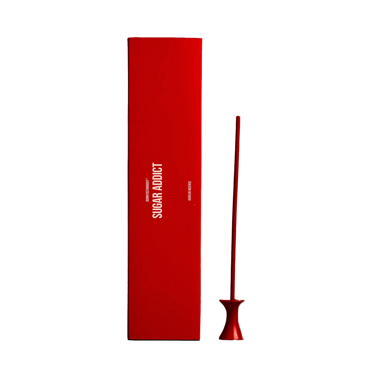 Sugar Addict Incense box on a white background with a single incense stick on the side.