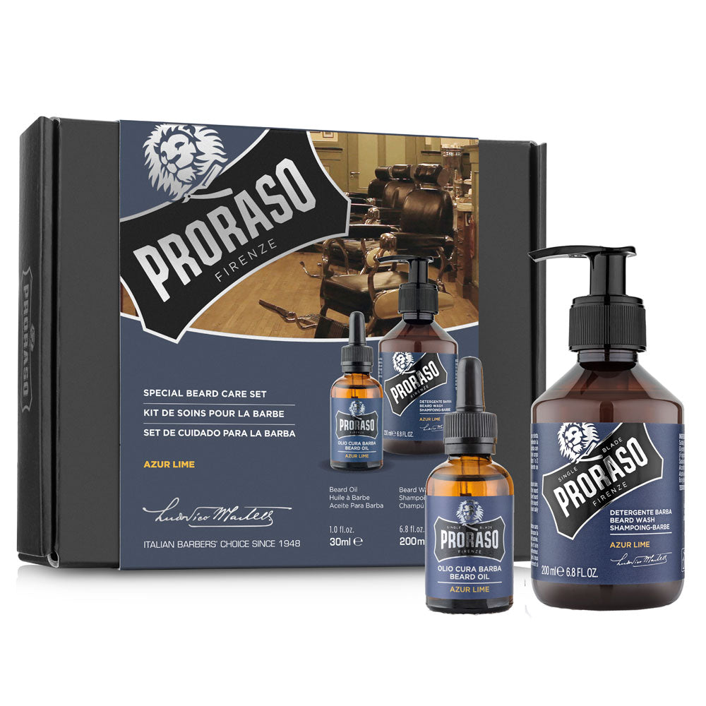 Beard Care Duo Box for Full or Long Beards, Azur Lime
