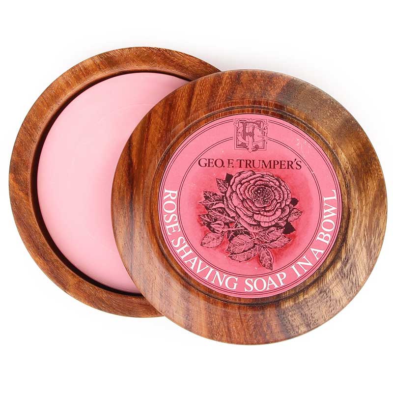 Shaving Soap with Wood Bowl - Rose