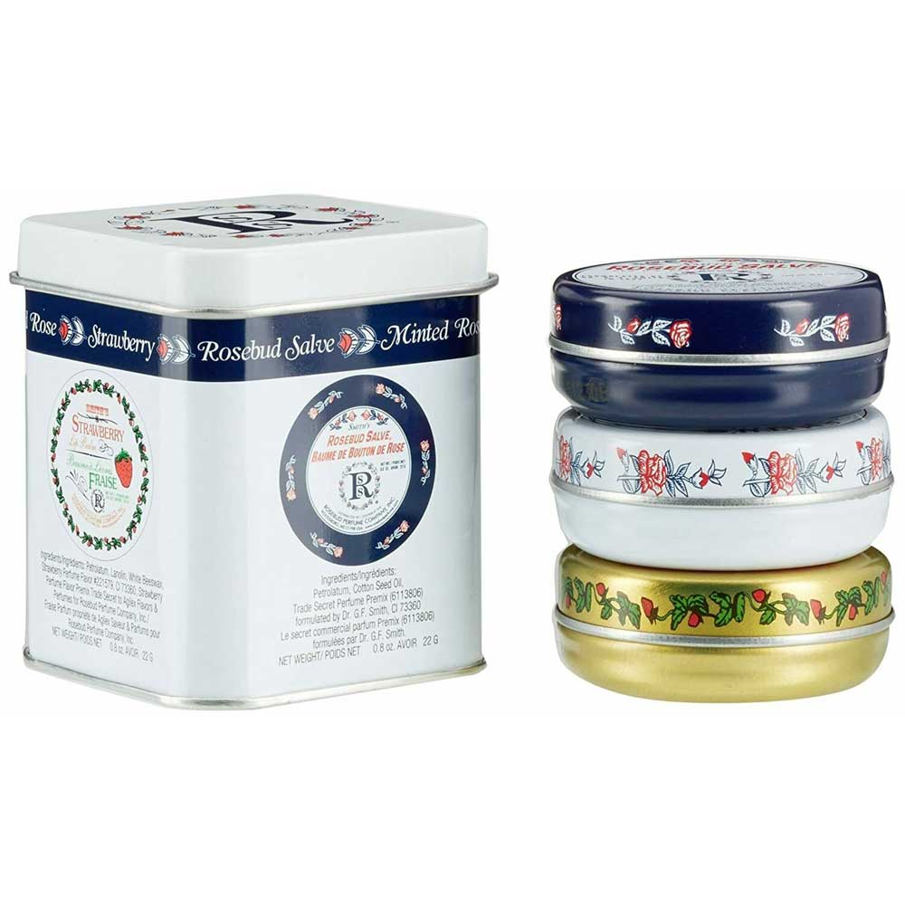 rosebud salve trio lipbalm set
