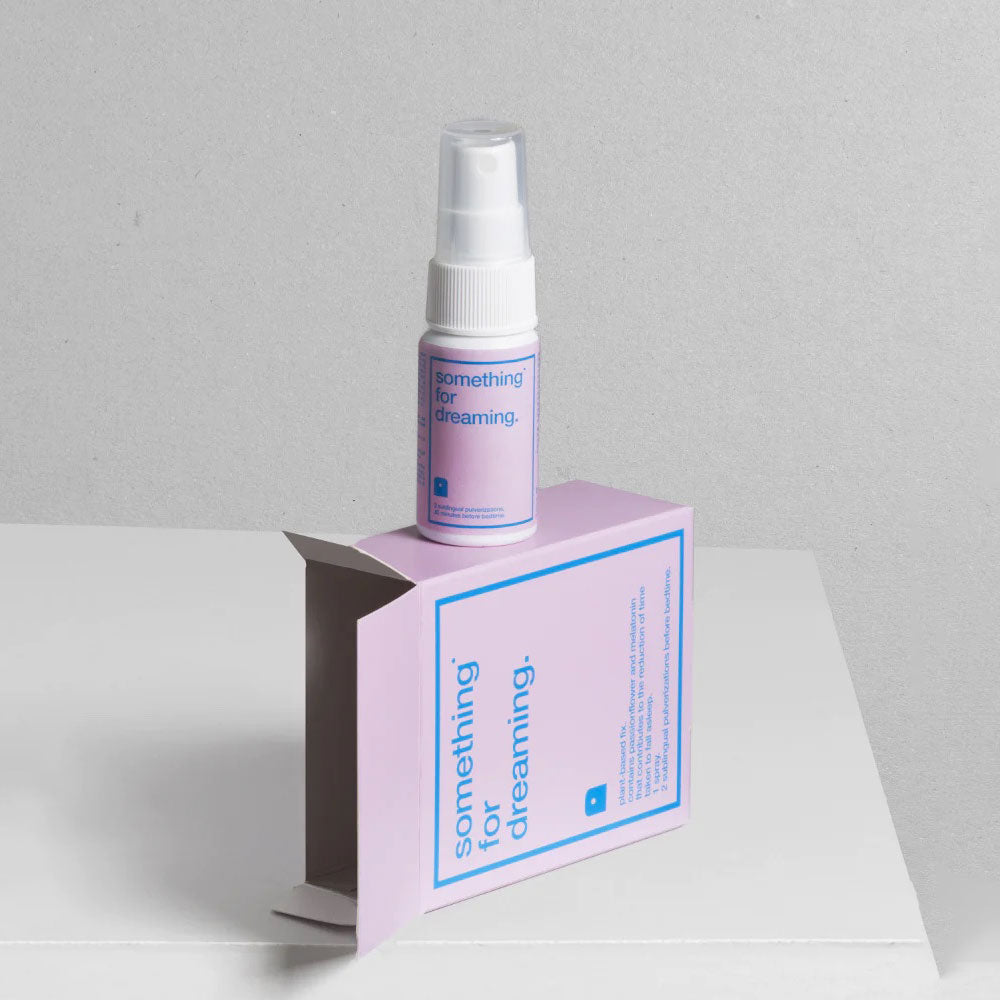 Spray bottle of a product called 'something for dreaming on top of its packaging